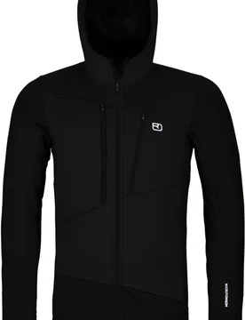 Polaire à capuche en laine de mérinos - Fleece Grid Hoody M Black Raven en Laine - Taille M - Noir - Ortovox - FashionsVida