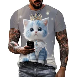 Vibrant Colorful Men's 3D Printed Short Sleeve T-Shirt - Loose Fit Loungewear