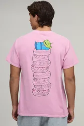 Herren Gewaschenes Übergroßes Toy Story Donut Lizenz-Print Oberteil Washed Pink Größe Small