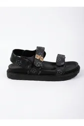 Women's Saoirse Geometric Print Flatform Sandals in Black Size: 5 - Black - Size: 5