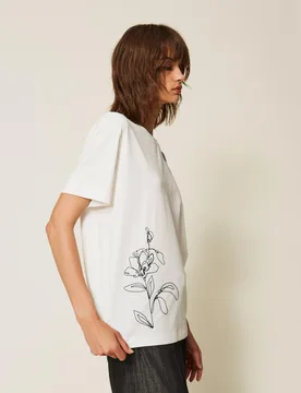 T-shirt avec broderies florales - Actitude by Twinset - FashionsVida