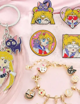 Conjunto de Joyas de Anime Sailor Moon, Llavero de Gato Luna de Usagi Tsukino, Pin de Solapa de Esmalte, Pulsera con Colgante, Accesorios de Cosplay d - Shein - FashionsVida