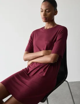 Modal Rich Mini Nightdress Dark Claret female - Autograph - FashionsVida