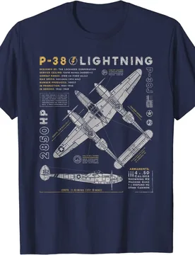 P-38 Lightning | Vintage P38 Fighter Aircraft |Aviation Men T-Shirt Short Sleeve Casual 100% Cotton O-Neck Summer TShirt - Aliexpress - FashionsVida