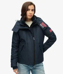 Superdry Damen Mountain Windjacke mit Kapuze Marineblau - Größe: 38
