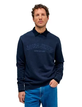 Salsa Jeans Felpa 21011367 Blue 2XL - Salsa Jeans - FashionsVida