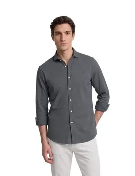 Chemise à Manches Longues Sport Textured Dark Green XL - Silbon - FashionsVida
