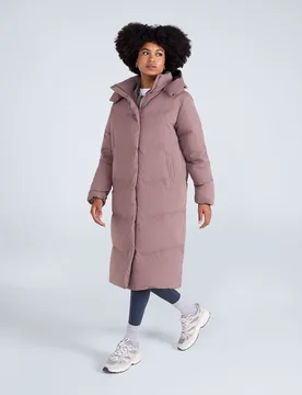 Tess Womens Long Line Down Jacket - Taupe - Taupe - Size: 18 - Animal - FashionsVida