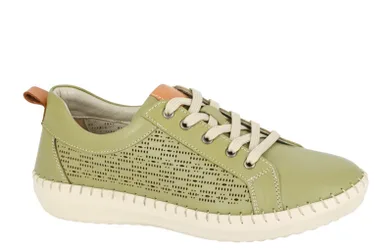 Flexi Womens Leather Comfort Shoes - Green - Size Uk 7