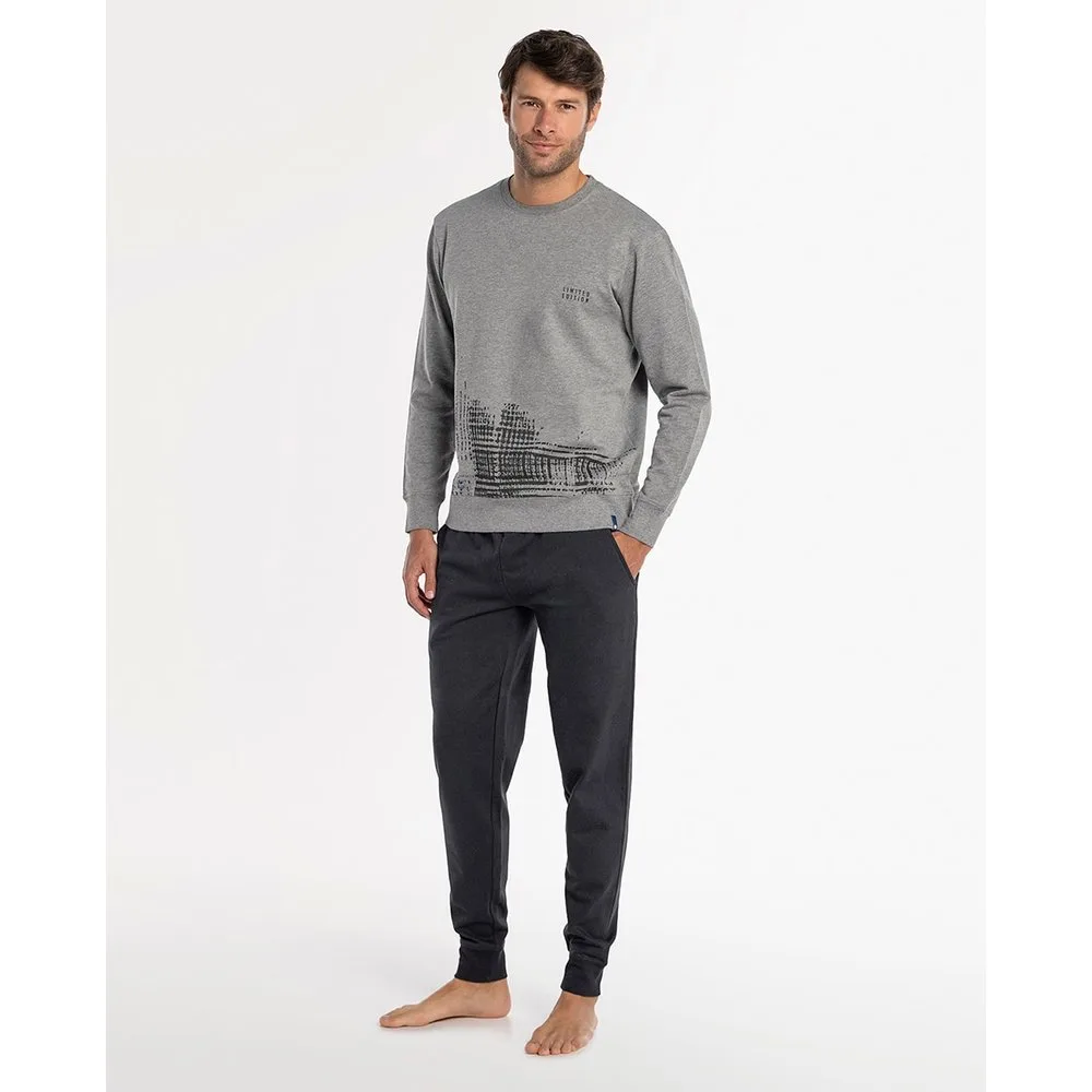 Pijama largo de hombre de punto - Punto Blanco - FashionsVida