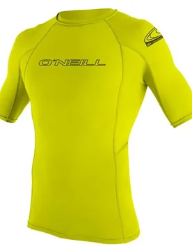 Rash Guard Manches Courtes Basic Skins Crew Lime L Homme - O´neill Wetsuits - FashionsVida