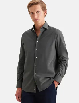 Regular Casual Hemd Uni Grau 43 - Seidensticker - FashionsVida