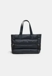 Gesteppte Shopper-Schultertasche Schwarz OS