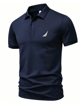 NAUTICA Men's Short-sleeve Polo Shirt, Classic Lapel Sail Logo Casual T-shirt, Business Golf Jersey, Summer Fashionable Slim Top - Aliexpress - FashionsVida