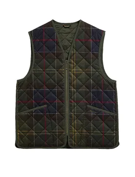 Steppgilet ICONS TARTAN dunkelblau L herren - Barbour - FashionsVida