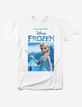 Women's Frozen Elsa Snowflake T-Shirt in White Size: Large - White - Size: L - Disney - FashionsVida