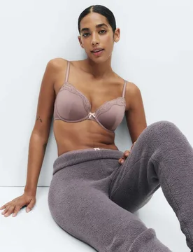 Jasmine Lace Wired Demi Cup Bra A-E Praline female - M&S - FashionsVida