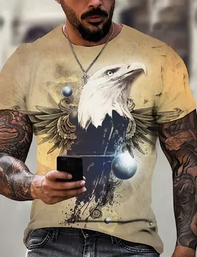 D Printed Funny Eagle T Shirt For Men Cool Animal Pattern Tees Summer Harajuku Loose Round Neck Tops Short Sleeve Kids T-Shirts - Aliexpress - FashionsVida
