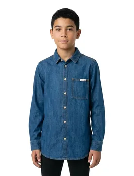Camicia A Maniche Lunghe Ig0ig02939 Blue 12 Anni - Calvin Klein - FashionsVida