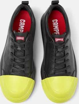 Zapatillas de piel de hombre junction runner lisas con cordones - Camper - FashionsVida