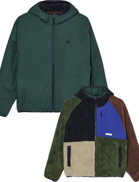 Polaire réversible en sherpa - Wolfe Sherpa Reversible Hoody Multi - Taille XL - Kaki - Element - FashionsVida