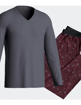 Pijama largo de hombre estampado floral - Impetus - FashionsVida
