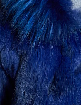 Chaqueta de mujer de pelo de conejo con capucha ribeteada en raccoon - Maximilian - FashionsVida