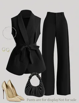 Nuevo chaleco sin mangas con cinturón para mujer S - Shein - FashionsVida