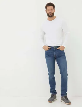Straight Fit 5 Pocket Jeans Blue male - Fatface - FashionsVida