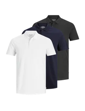 Pack Pure Cotton Polo Shirts White Mix male - Jack & jones - FashionsVida