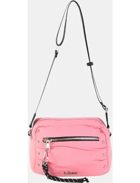 Bandolera de nylon ligero con diseño urbano y detalles metálicos, cierre cremallera y asa ajustable - Kbas - FashionsVida