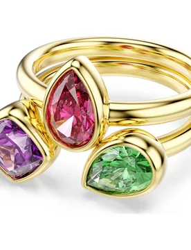 Anello cocktail Imber, Set (2), Taglio misto, Multicolore, Finitura oro 18K 55 - Swarovski - FashionsVida