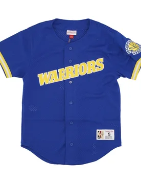 Casacca Bottoni Uomo Nba On the Clock Mesh Button Front Golwar Royal - Mitchell & Ness - FashionsVida