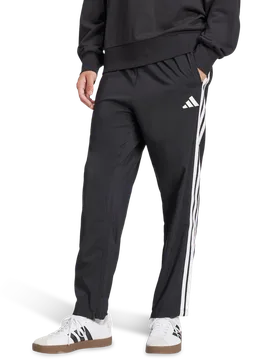Essentials 3-stripes Joggers Open Hem Men Pants - Black - Size S - Poly Mesh - Black - Size: Small - Adidas - FashionsVida