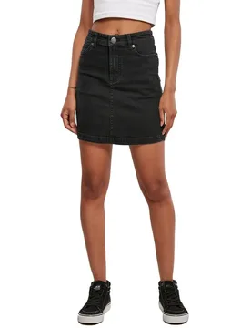 Gonna Corta A Vita Alta Organic Stretch Black Washed 34 - Urban classics - FashionsVida