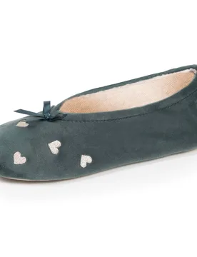 Chaussons Ballerines Grand Nœud Sauge sauge/crème 37/38 - Isotoner - FashionsVida