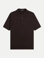 Strick-Poloshirt Schwarz L