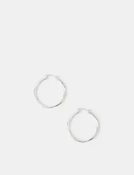 Silver Plated Large Molten Hoop Earrings Silver female
