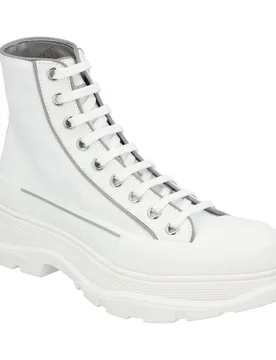 Mens Tread Slick Boots 'White Grey' Canvas - Size Eu 42 - Alexander mcqueen - FashionsVida