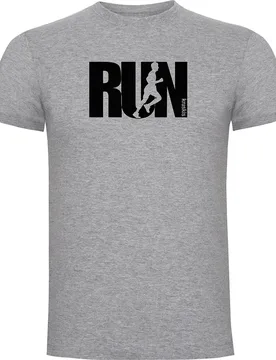 Word Run Short Sleeve T-shirt Heather Grey L Men - Kruskis - FashionsVida