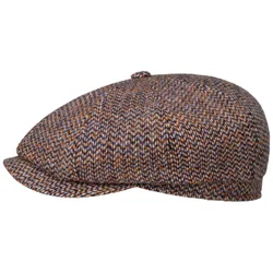 Hatteras Tweed Freestyle Flat Cap by - blau-orange - Size: M (56-57 cm)
