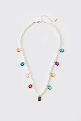 Herren Edelstein-Kunstperlen-Halskette Pearl