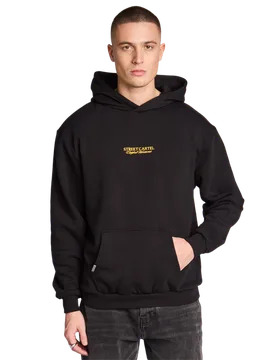 Guessepie Herren Kapuzenpullover - Schwarz - Größe L - Baumwoll-Fleece Black L - Street Cartel - FashionsVida