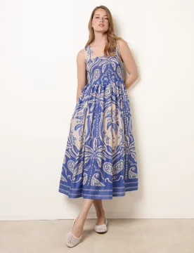 Sleeveless Shirred Dress - S/M / DENIM - female - Blue Vanilla - FashionsVida
