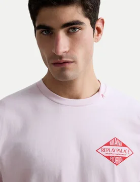 Replay T-Shirt mit Backprint Rosa S - Replay - FashionsVida