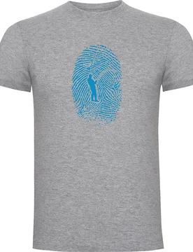 Angler Fingerprint Short Sleeve T-shirt Heather Grey S Men - Kruskis - FashionsVida