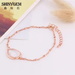 Simple rose plated crystal bracelet facted bracelets femmes fashion jewelry bijouterie