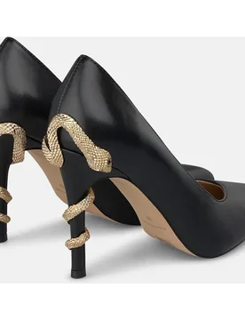 Zapato de salón de mujer en piel con serpiente en el tacón - Alma en Pena - FashionsVida