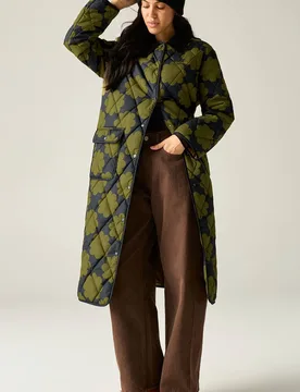 Women's Orla Mid Length Waterproof Quilted Jacket in Dark Olive Size: 14 - Dark Olive - Size: 14 - Regatta - FashionsVida