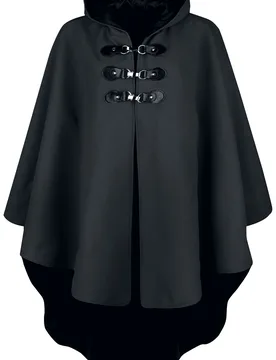 Gothic Cape - schwarzes Cape mit Kapuze - XS-M - für Damen - Größe XS-M - schwarz - Frauen - female - Gothicana by EMP - FashionsVida